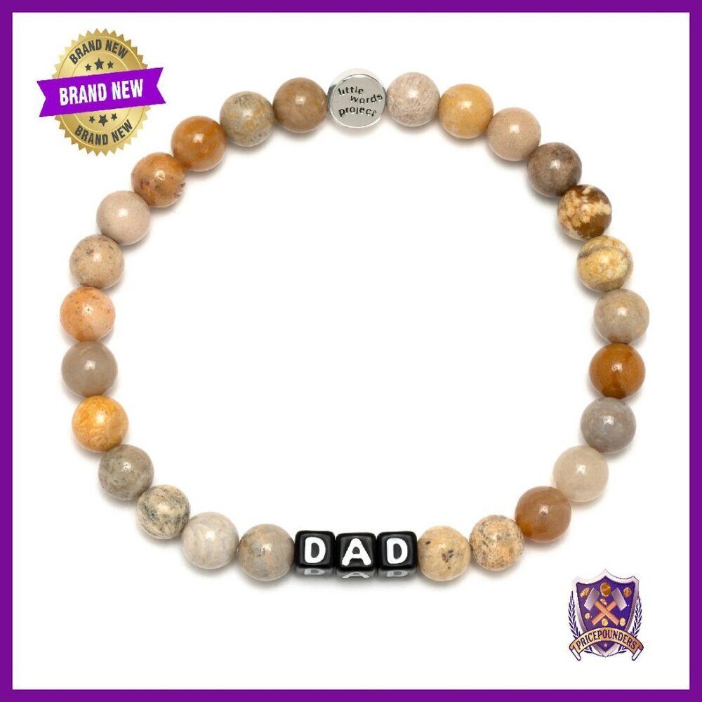 Handcrafted Jasper Stone Bracelet with Positive Message, Stretch Fit